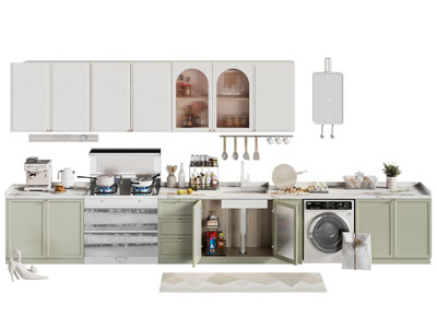 北欧整体橱柜 吊柜 厨具组合