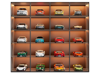 现代汽车模型装饰柜 展柜