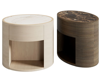 现代椭圆形床头柜