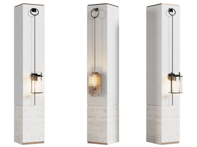 新中式装饰柱子 壁灯