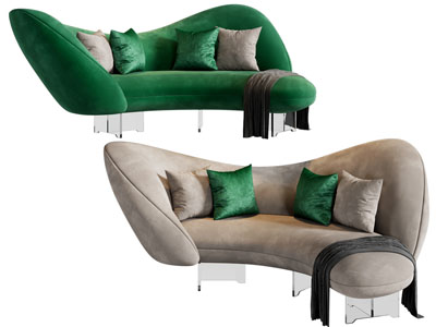 现代弧形多人沙发3d模型 现代弧形多人沙发