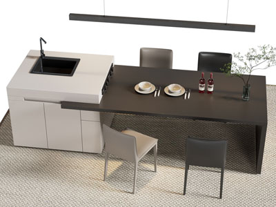 现代吧台餐桌椅组合