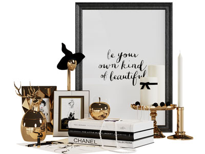 现代书本 装饰画 摆件组合