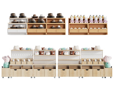 现代玩具玩偶 帽子 货架 展柜