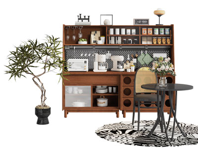 法式中古风餐边柜 餐桌椅组合