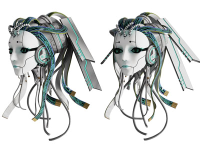 现代智能机器人 赛博女孩3d模型 现代智能机器人 赛博女孩