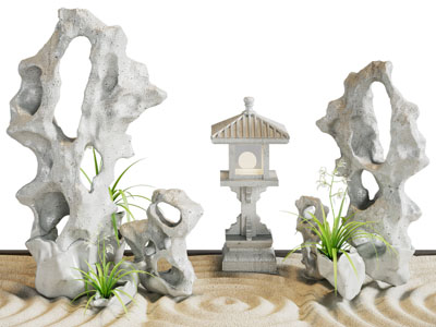 新中式假山 装饰灯景观园艺小品