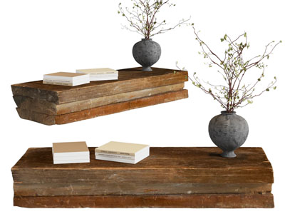 侘寂风花瓶花卉 书本摆件组合