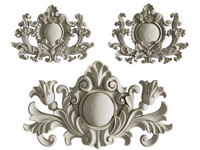 欧式雕花装饰构件3d模型 欧式雕花装饰构件