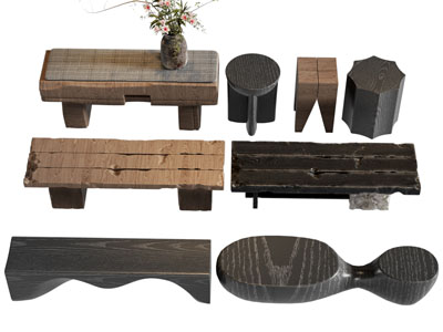 侘寂风长凳子 坐凳