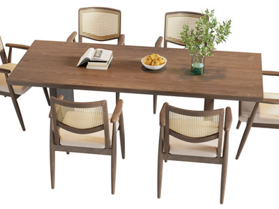 现代中古风餐桌椅组合