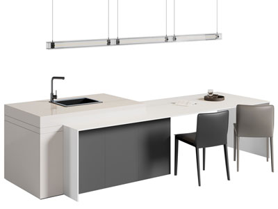 现代水吧台 餐桌椅组合