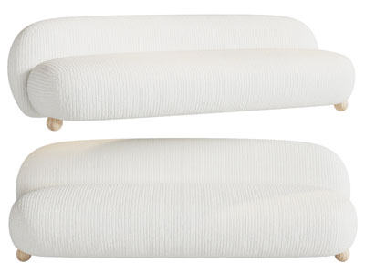 现代奶油风多人沙发3d模型 现代奶油风多人沙发