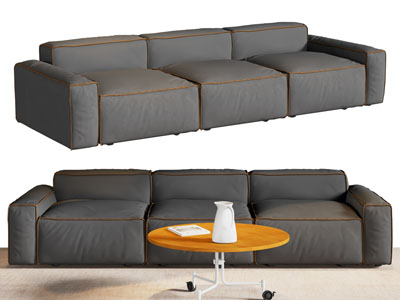现代多人沙发 茶几组合3d模型 现代多人沙发 茶几组合