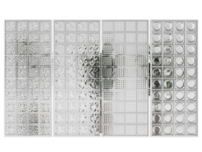 现代花纹玻璃砖隔断3d模型 现代花纹玻璃砖隔断