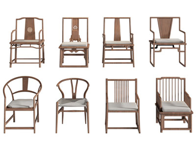 新中式扶手椅子 休闲椅子