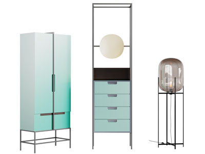 新中式玄关柜 落地灯3d模型 新中式玄关柜 落地灯