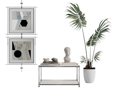 现代装饰挂画 边几