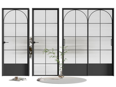 法式玻璃推拉门 平开门