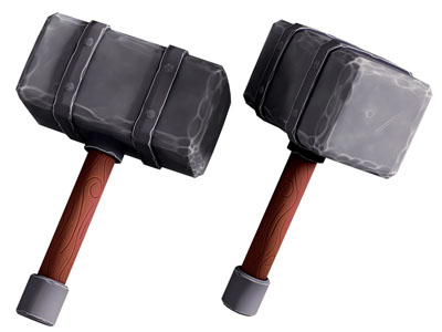 现代卡通锤子 武器3d模型 现代卡通锤子 武器