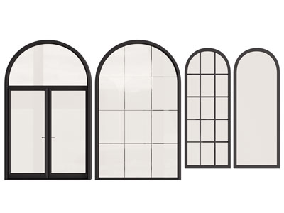 法式拱形玻璃窗 平开窗户