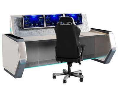 现代数据控制台 指挥中心办公桌椅组合