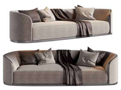 新中式布艺多人沙发3d模型 新中式布艺多人沙发