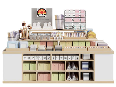 现代文具展柜 摆台