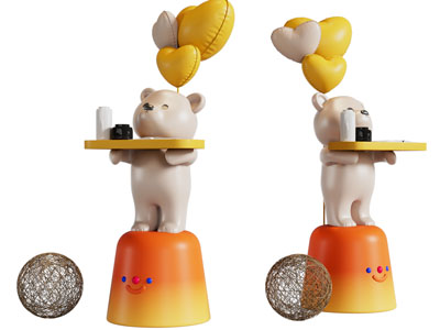 现代小熊摆件组合