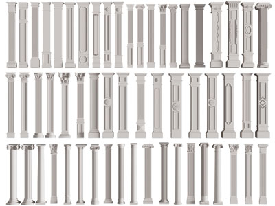 欧式方形罗马柱子3d模型 欧式方形罗马柱子