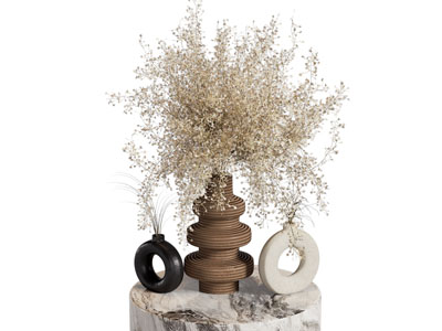 现代陶艺花瓶花卉