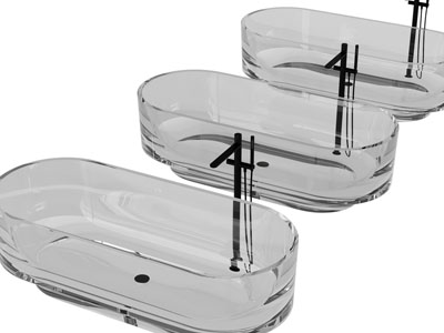 现代透明玻璃浴缸浴盆