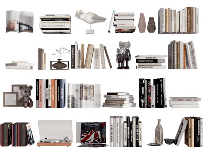 现代书本 饰品摆件组合