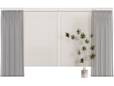 现代百叶窗帘 拉帘 卷帘3d模型 现代百叶窗帘 拉帘 卷帘