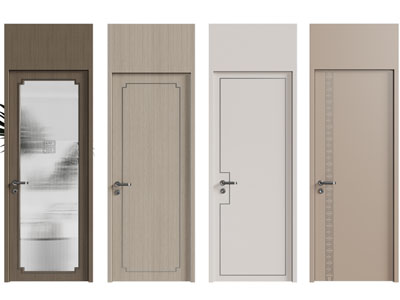 新中式木门 玻璃门 房门 平开门3d模型 新中式木门 玻璃门 房门 平开门