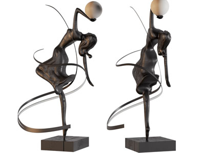 现代跳舞的雕塑雕刻 落地灯3d模型 现代跳舞的雕塑雕刻 落地灯