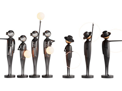 现代雕塑雕刻台灯 摆件组合