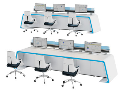 现代监控室操作台 办公桌椅组合
