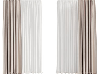 现代窗帘窗纱3d模型 现代窗帘窗纱