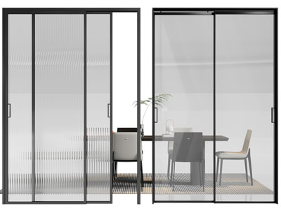 现代玻璃推拉门3d模型 现代玻璃推拉门