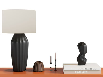 现代台灯 书本饰品 摆件组合