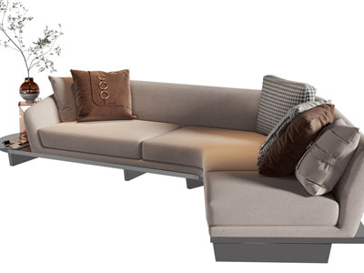 现代转角多人沙发3d模型 现代转角多人沙发