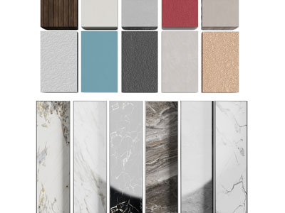 现代大理石护墙板 瓷砖 硅藻泥 涂料3d模型 现代大理石护墙板 瓷砖 硅藻泥 涂料