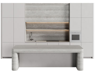 现代整体橱柜 厨房中岛台