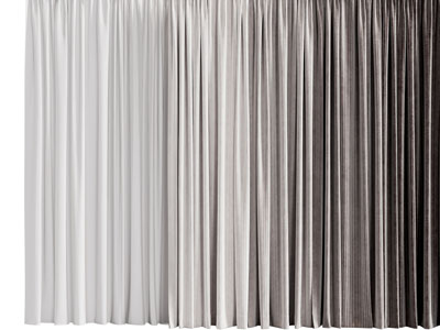 现代窗帘窗纱3d模型 现代窗帘窗纱