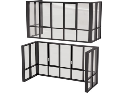 现代阳台平开窗户3d模型 现代阳台平开窗户