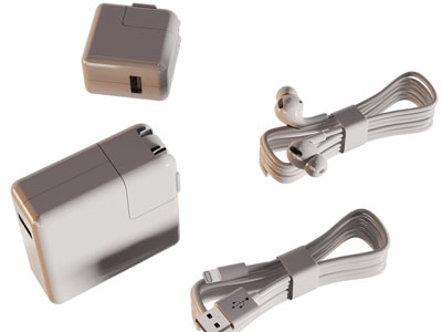 现代手机充电器 充电绳 数据线3d模型 现代手机充电器 充电绳 数据线