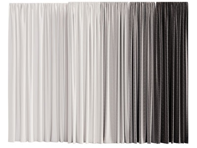 现代渐变色窗帘窗纱3d模型 现代渐变色窗帘窗纱