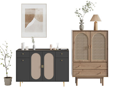 法式玄关柜 边柜 挂画3d模型 法式玄关柜 边柜 挂画