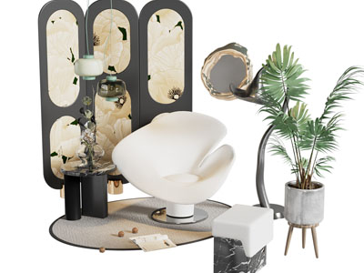 法式休闲椅子 边几 屏风